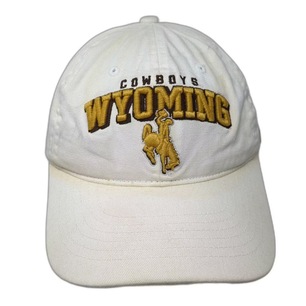 Zephyr Wyoming Cowboys NCAA Hat White Gold Slideback Adjustable Cap OSFM - Picture 1 of 9